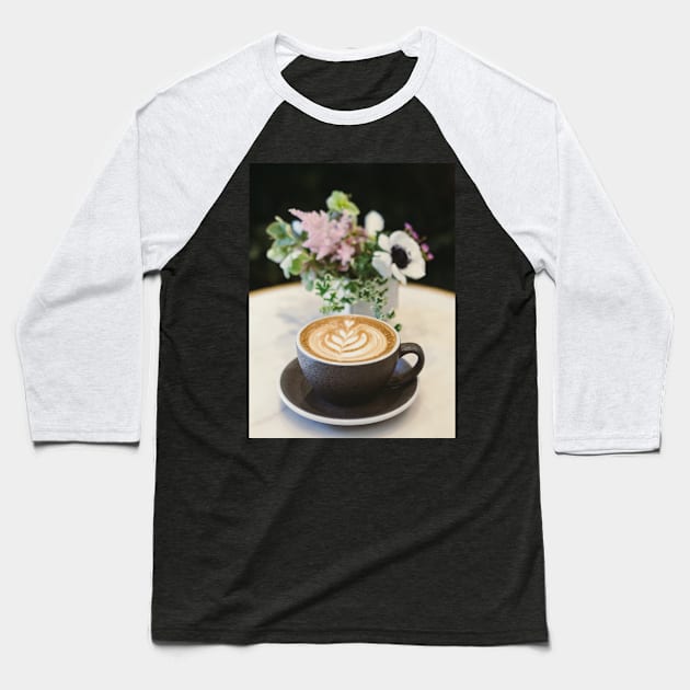 Latte & Flowers Baseball T-Shirt by NewburyBoutique